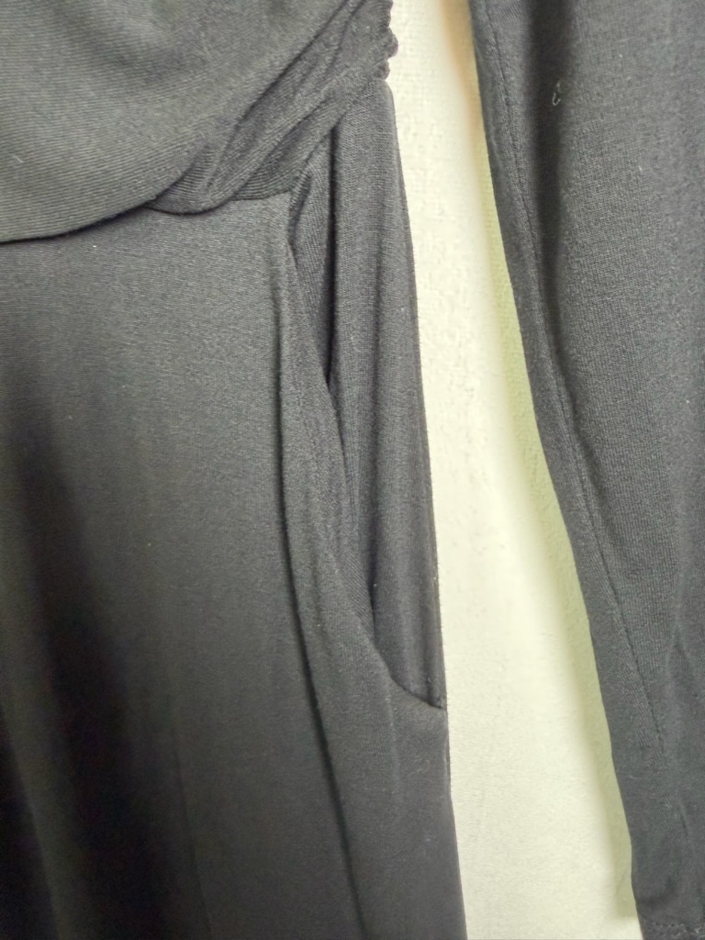 Boden Women’s Black Long Sleeve Dress Sz 10 Ruched Waist Pockets Stretch - Picture 4 of 9
